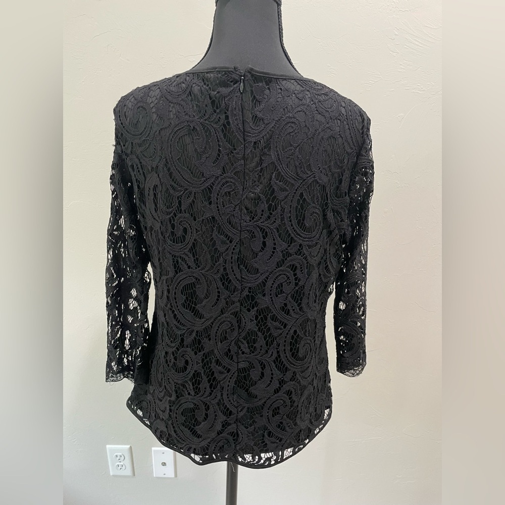 Adrianna Papell Black Lace Blouse - Picture 3 of 4